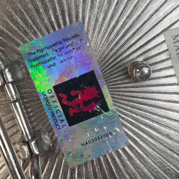 Hatchet Man Psychopathic Records Metal Belt Buckle Red Black Silver 3.5" Circle - Picture 6 of 7